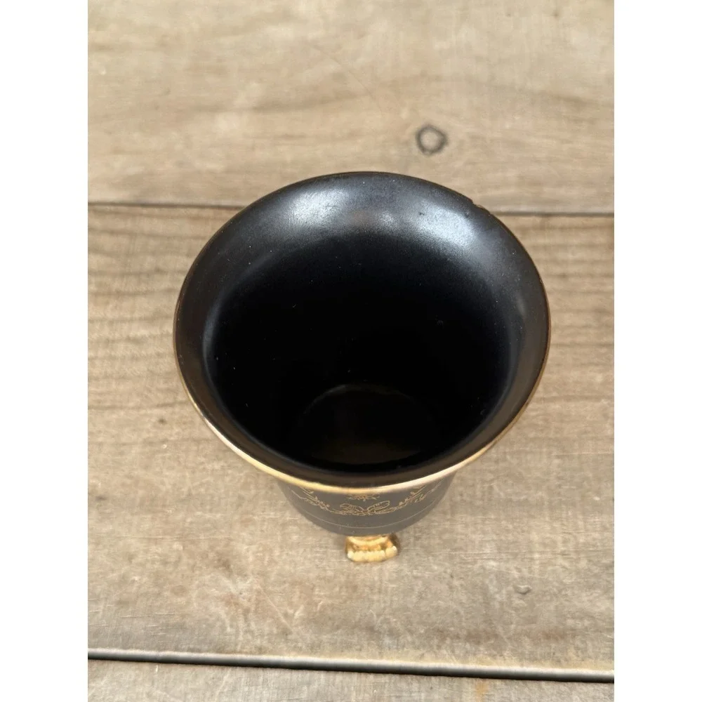 Early Mid-Century Lion Urn/Toothpick Holder Gold Guilded Lions Head & Feet Mixed